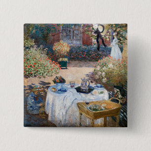 Claude Monet - The Luncheon, decorative panel 15 Cm Square Badge