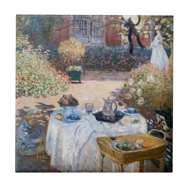 Claude Monet - The Luncheon, decorative panel Ceramic Tile (Front)