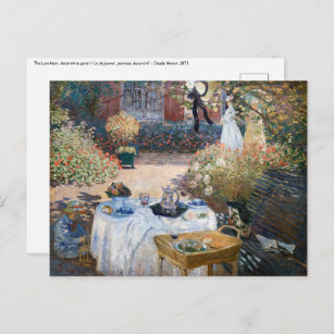 Claude Monet - The Luncheon, decorative panel Postcard