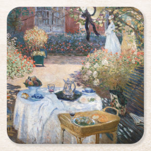 Claude Monet - The Luncheon, decorative panel Square Paper Coaster