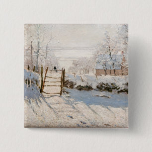 Claude Monet - The Magpie 15 Cm Square Badge