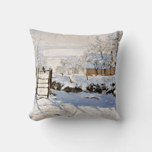 Claude Monet, The Magpie, famous painting, Cushion