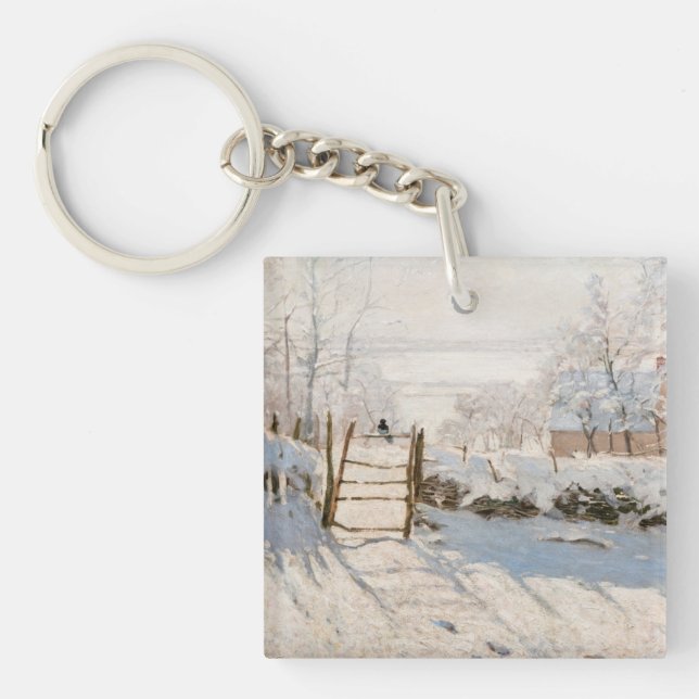 Claude Monet - The Magpie Key Ring (Front)