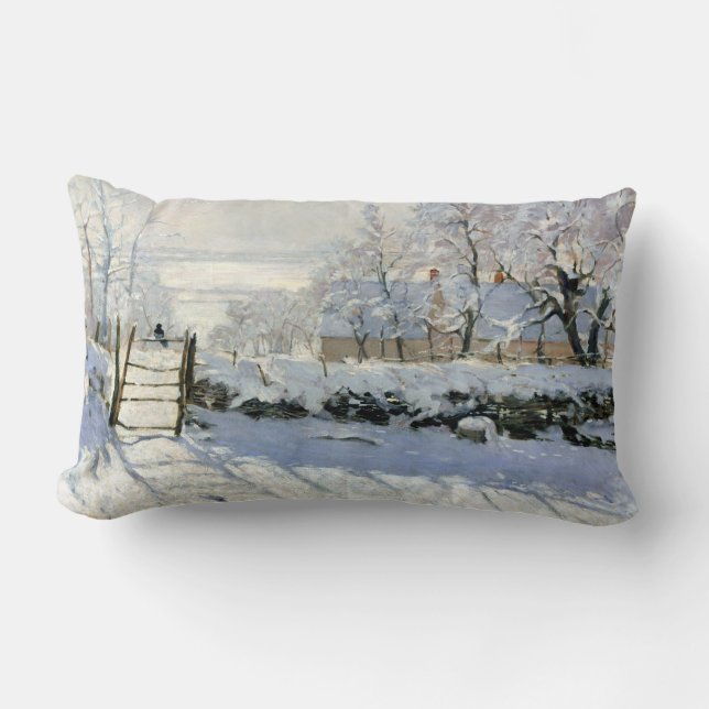 Claude Monet The Magpie Lumbar Cushion (Front)