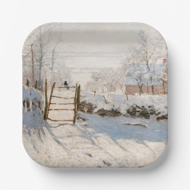 Claude Monet - The Magpie Paper Plate (Front)