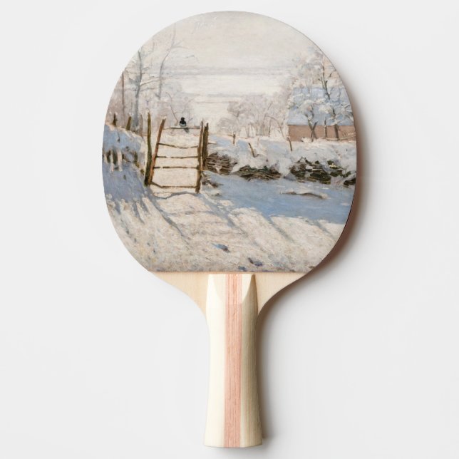Claude Monet - The Magpie Ping Pong Paddle (Front)