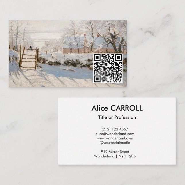 Claude Monet - The Magpie - QR Code Business Card (Front/Back)