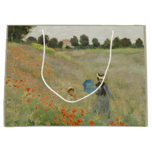 Claude Monet The Poppy Field near Argenteuil Art Large Gift Bag