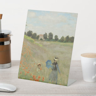 Claude Monet The Poppy Field near Argenteuil Art Pedestal Sign