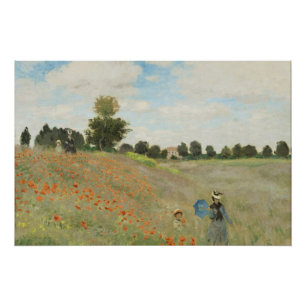 Claude Monet The Poppy Field near Argenteuil Art Poster