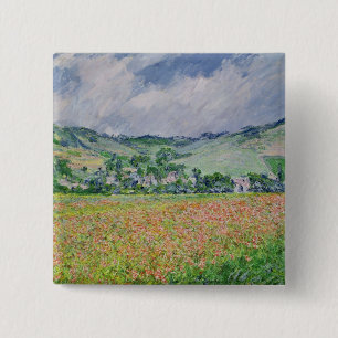 Claude Monet The Poppy Field near Giverny, 1885 15 Cm Square Badge