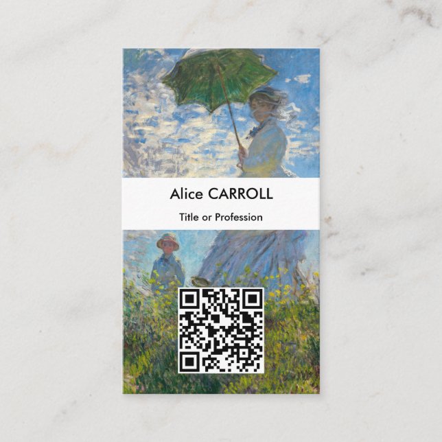 Claude Monet - The Promenade - QR Code Business Card (Front)