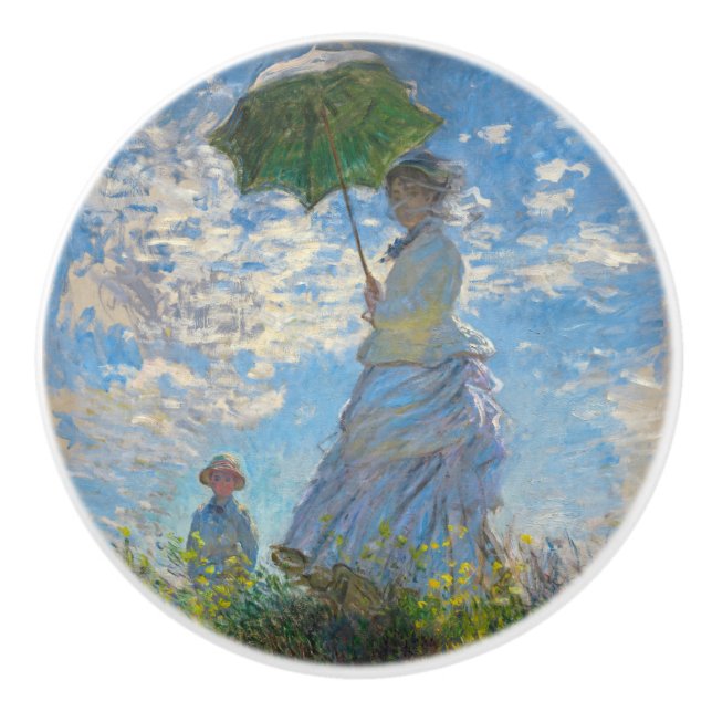 Claude Monet - The Promenade, Woman with a Parasol Ceramic Knob (Front)