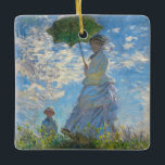 Claude Monet - The Promenade, Woman with a Parasol Ceramic Ornament<br><div class="desc">The Promenade,  Woman with a Parasol / Madame Monet and Her Son / La Promenade / La Femme a l'ombrelle - Claude Monet,  1875</div>