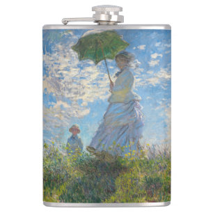 Claude Monet - The Promenade, Woman with a Parasol Hip Flask