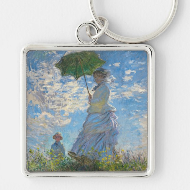 Claude Monet - The Promenade, Woman with a Parasol Key Ring (Front)