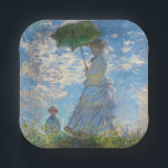 Claude Monet - The Promenade, Woman with a Parasol Paper Plate<br><div class="desc">The Promenade,  Woman with a Parasol / Madame Monet and Her Son / La Promenade / La Femme a l'ombrelle - Claude Monet,  1875</div>