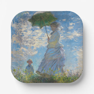 Claude Monet - The Promenade, Woman with a Parasol Paper Plate