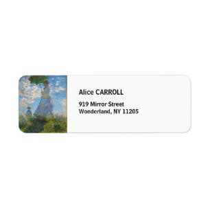 Claude Monet - The Promenade, Woman with a Parasol Return Address Label