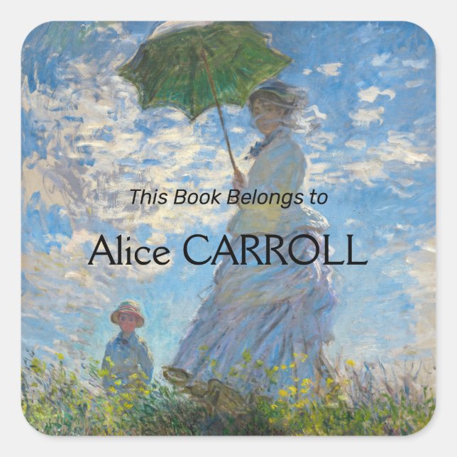 Claude Monet - The Promenade, Woman with a Parasol Square Sticker (Front)