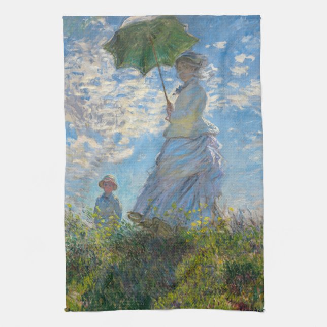 Claude Monet - The Promenade, Woman with a Parasol Tea Towel (Vertical)