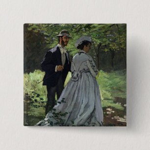 Claude Monet The Promenaders, Bazille, Camille 15 Cm Square Badge