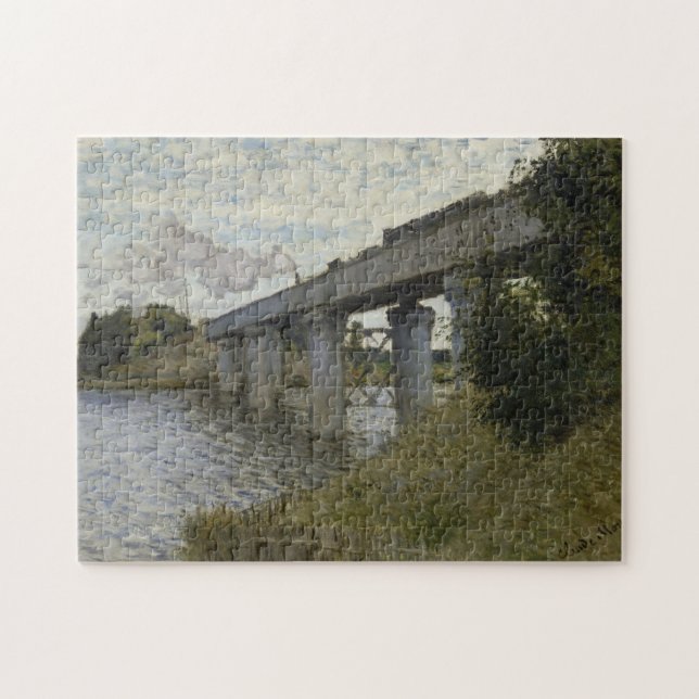 Claude Monet - The Railroad bridge in Argenteuil Jigsaw Puzzle (Horizontal)