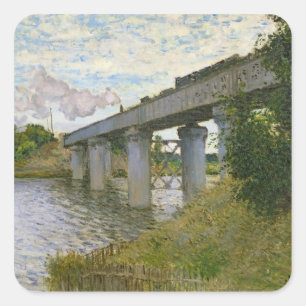 Claude Monet The Railway Bridge at Argenteuil Square Sticker