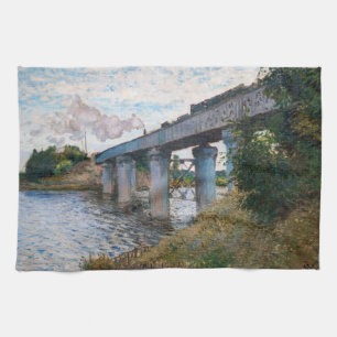 Claude Monet - The Railway Bridge at Argenteuil Tea Towel