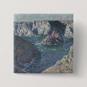 Claude Monet The Rocks at Belle-Ile, 1886 15 Cm Square Badge