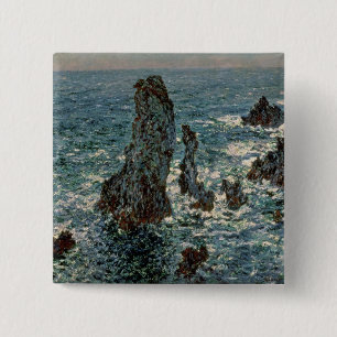 Claude Monet The Rocks at Belle-Ile, 1886 15 Cm Square Badge