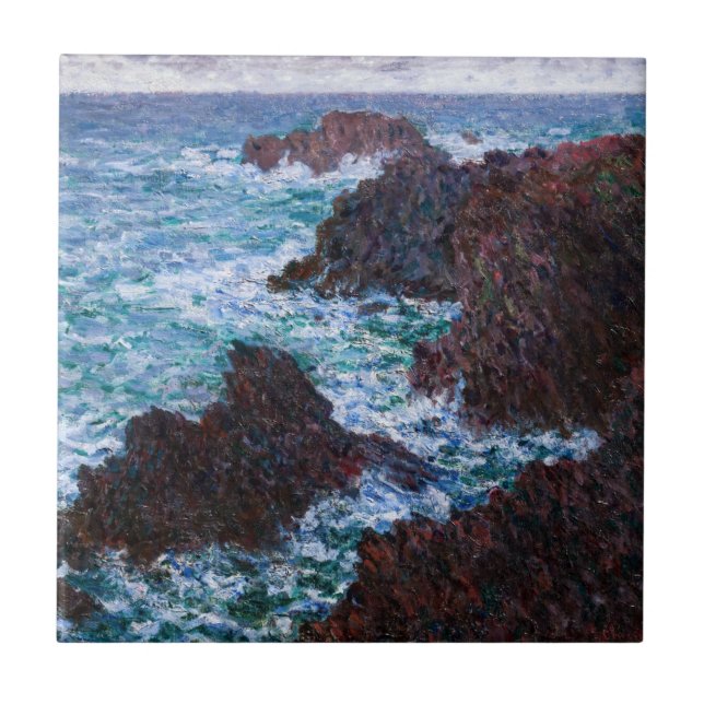 Claude Monet - The Rocks at Belle-Ile, Wild Coast Ceramic Tile (Front)