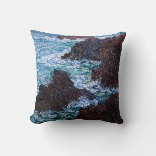 Claude Monet - The Rocks at Belle-Ile, Wild Coast Cushion