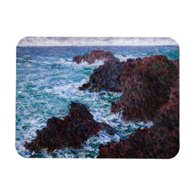 Claude Monet - The Rocks at Belle-Ile, Wild Coast Magnet (Horizontal)