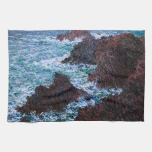 Claude Monet - The Rocks at Belle-Ile, Wild Coast Tea Towel