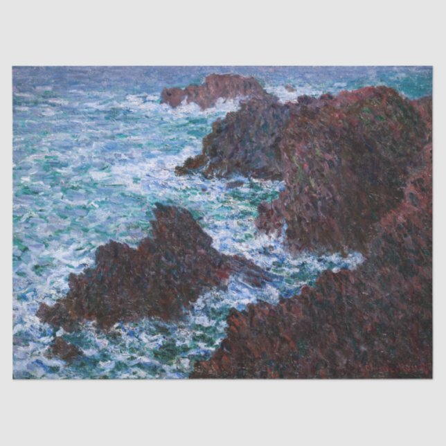 Claude Monet - The Rocks at Belle-Ile, Wild Coast Tissue Paper (Front)