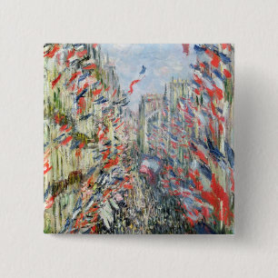 Claude Monet The Rue Montorgueil, Paris 15 Cm Square Badge