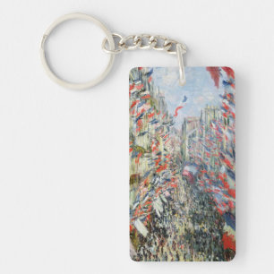 Claude Monet   The Rue Montorgueil, Paris Key Ring