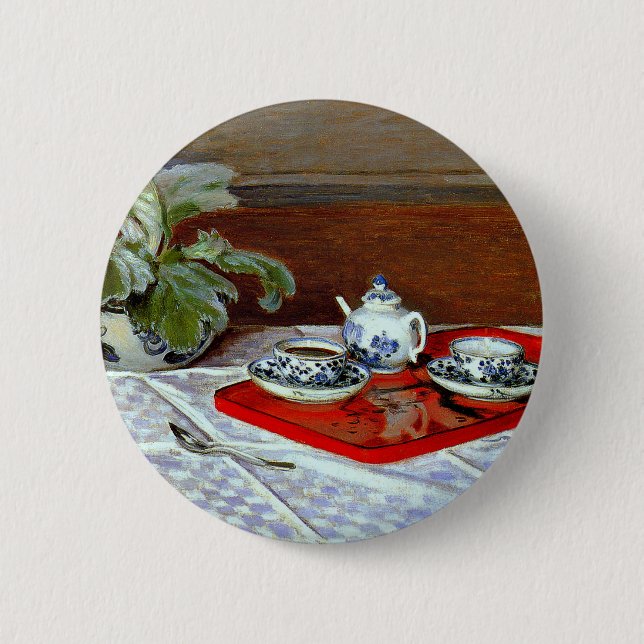 Claude Monet - The Tea Set, 6 Cm Round Badge (Front)