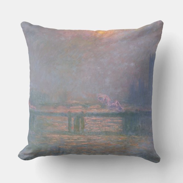 Claude Monet | The Thames with Charing Cross Cushion (Front)