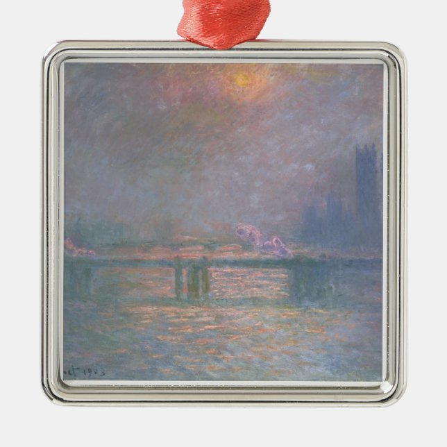 Claude Monet | The Thames with Charing Cross Metal Ornament (Front)