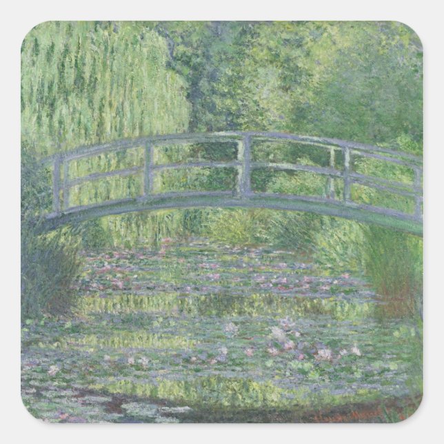 Claude Monet | The Waterlily Pond: Green Harmony Square Sticker (Front)