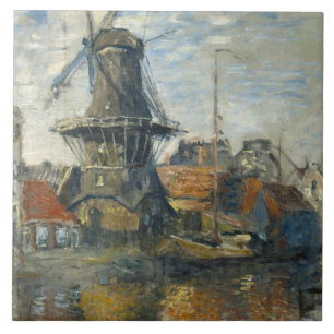 Claude Monet - The Windmill on the Onbekende Tile