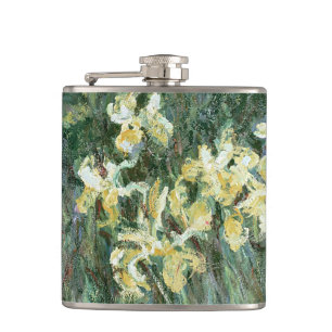 Claude Monet The Yellow Irises Hip Flask