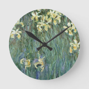 Claude Monet   The Yellow Irises Round Clock