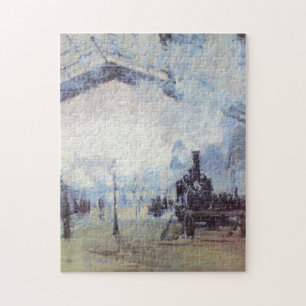 Claude Monet Train Station Jigsaw Puzzle
