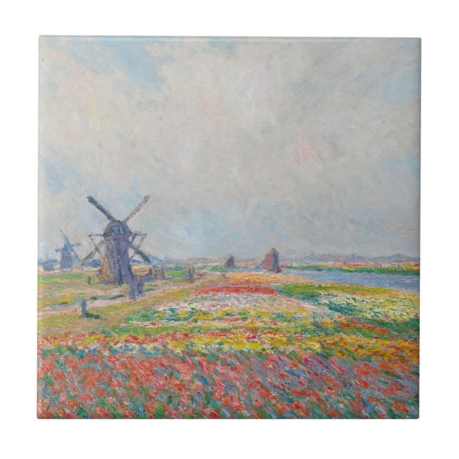 Claude Monet - Tulip Fields near The Hague Ceramic Tile (Front)
