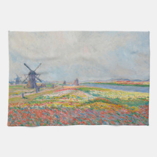 Claude Monet - Tulip Fields near The Hague Tea Towel