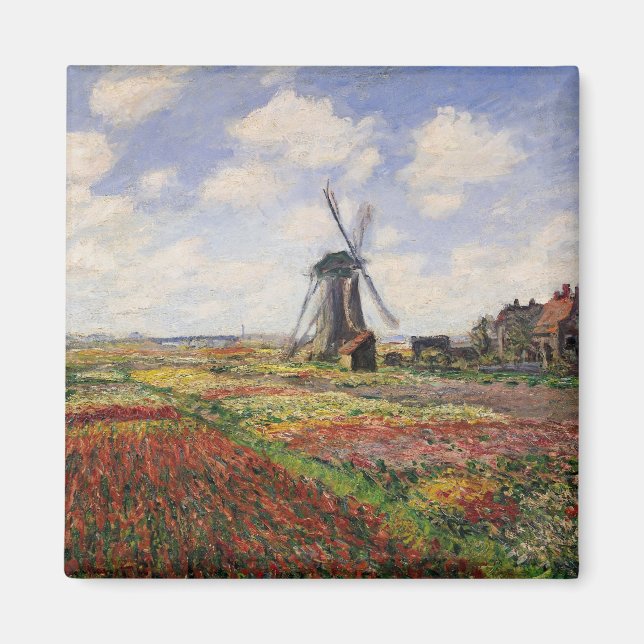 Claude Monet | Tulip Fields Rijnsburg Windmill Magnet (Front)