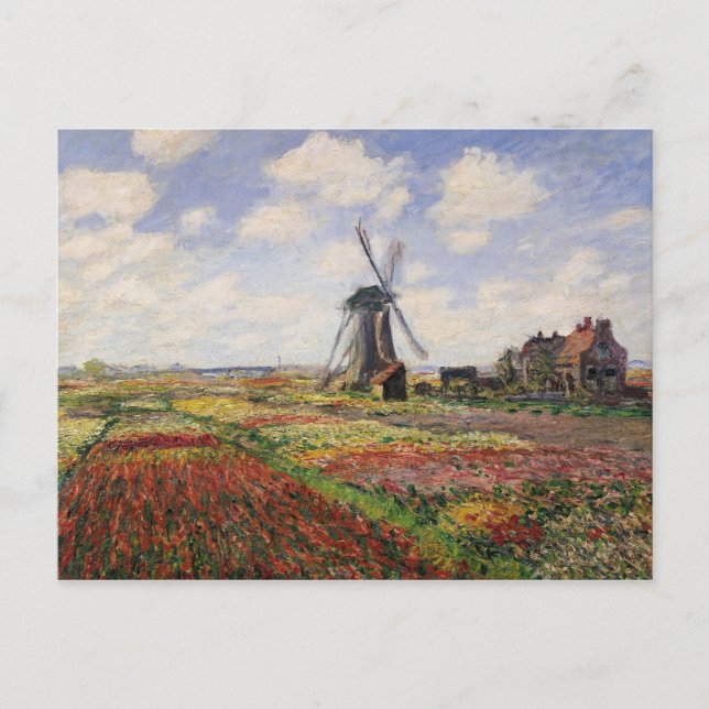 Claude Monet | Tulip Fields Rijnsburg Windmill Postcard (Front)